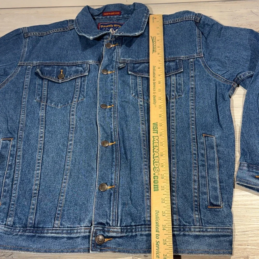 Vintage‎ Roundy Ridge size M Men's Blue Denim Button Up Trucker Jean Jacket